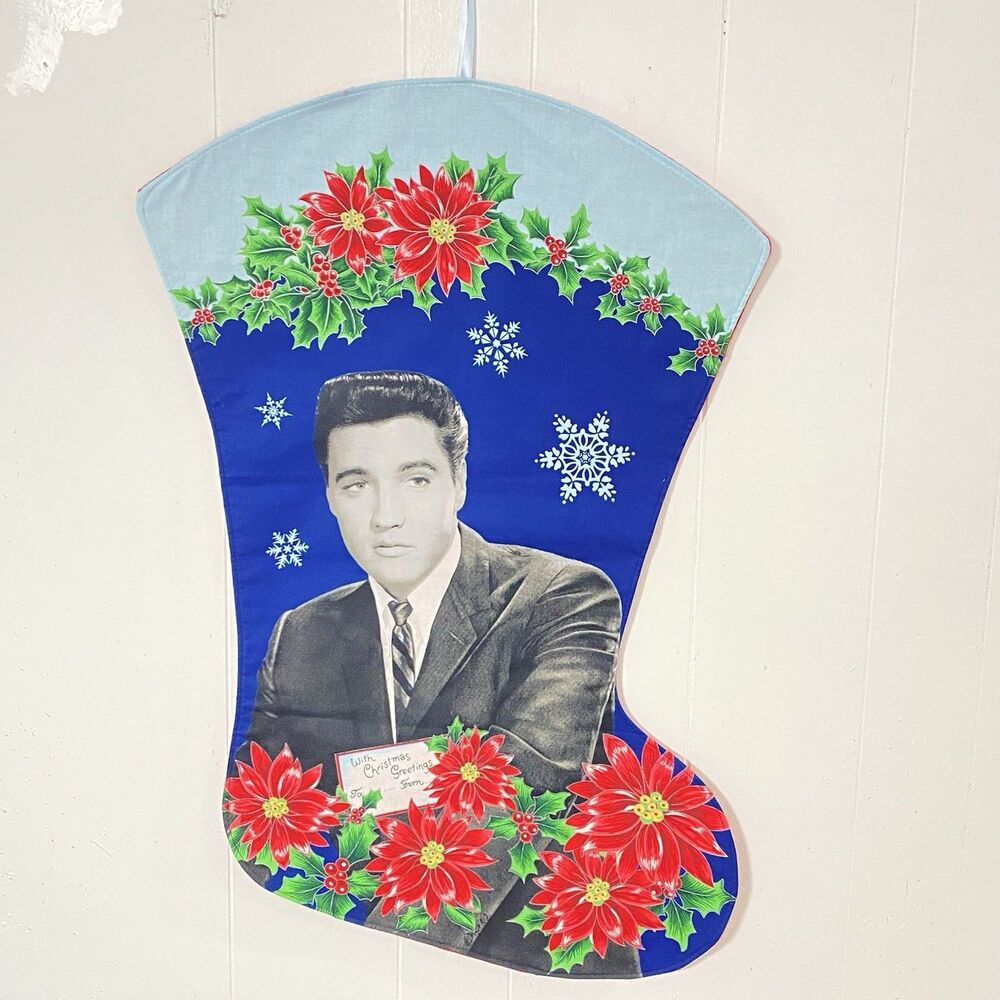 30" JUMBO Wall Hanging ELVIS PRESLEY CHRISTMAS Felt Back STOCKING